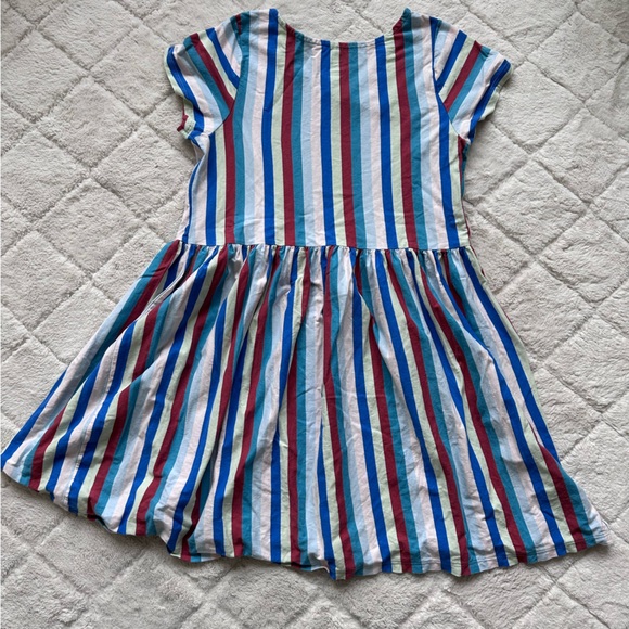 Tea Collection | Multi Stripe Short Sleeve Wrap Neck Dress | Size 14 - Picture 3 of 6